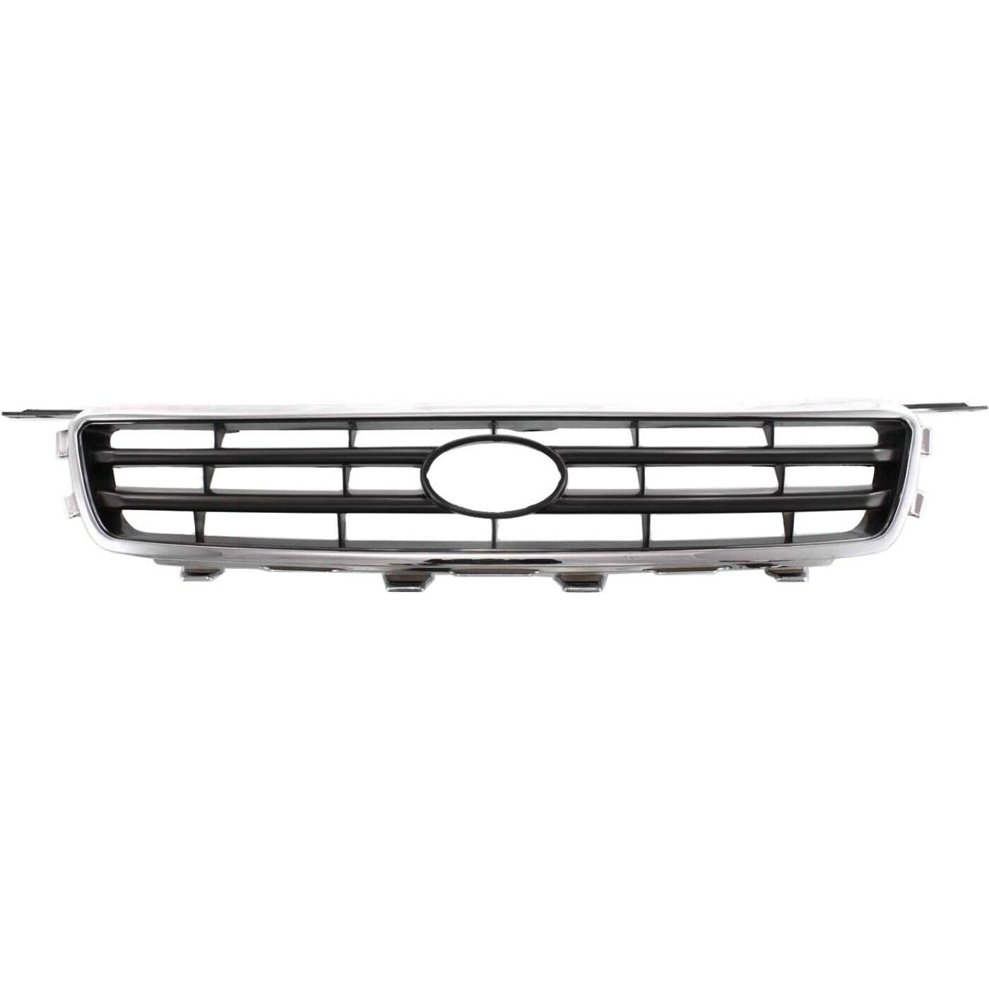 Grille For 2000-2001 Toyota Camry Chrome Shell w/ Black Insert Plastic