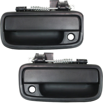 Exterior Door Handle For 95-2004 Toyota Tacoma Set of 2 Front Black Plastic